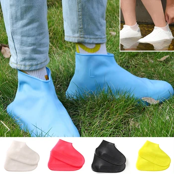 Водонепроницаемые силиконовые бахилы, нескользящие износостойкие непромокаемые ботинки унисекс для дождливого дня на улице, многоразовые бахилы, непромокаемые ботинки
