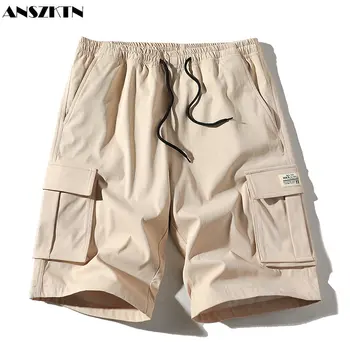 ANSZKTN Новый летний брендовый комбинезон, мужская корейская версия, свободные брюки, трендовые прямые повседневные шорты, брюки