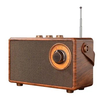 Ретро FM-Радио Портативный Деревянный Bluetooth-Радио Динамик Громкой Связи MP3-Плеер Поддержка USB/ TF Карты/AUX Play