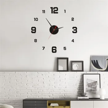 Креативные цифровые часы Nordic Simple, бесшумные настенные часы своими руками, для кабинета в гостиной, часы с наклейками