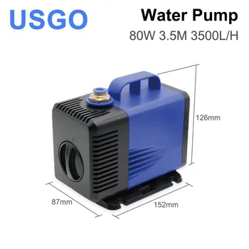 Погружной водяной насос USGO 80 Вт, 3,5 М, 3500Л/Ч, IPX8, напряжение 220 В ~ 240 В переменного тока Для станка для лазерной гравировки и резки CO2