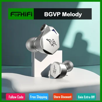BGVP Melody 12 мм Динамические проводные наушники-вкладыши с монитором, басы с микрофоном, интерфейс MMCX, шумоподавление при движении