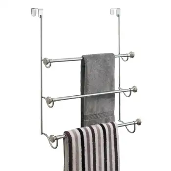 вешалка для полотенец на дверце душевой кабины для ванной комнаты, хром/матовая сталь