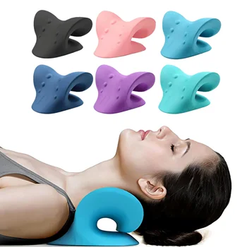 Растяжитель для шеи и плеч, Расслабляющая массажная подушка, устройство для вытяжения шейного отдела позвоночника для облегчения боли, выравнивания шейного отдела позвоночника