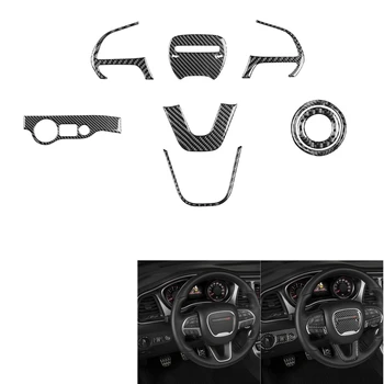 Комплект отделки панели рулевого колеса автомобиля для Dodge Challenger 2015-2020, Наклейка на раму управления салоном из углеродного волокна, наклейка на полоску