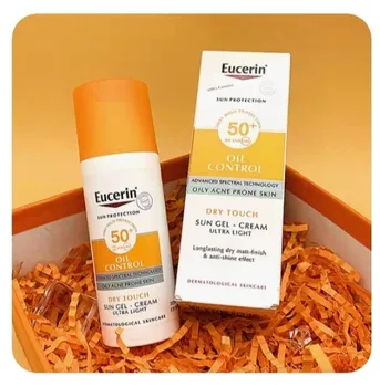 Оригинальный солнцезащитный крем Eucerin SPF 50 + Oil Control, Нежирный Водонепроницаемый солнцезащитный крем для лица, Увлажняющий лосьон для защиты от ультрафиолета