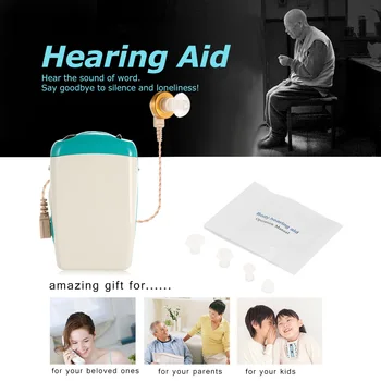 Карманный слуховой аппарат, усилитель звука при тяжелой потере слуха, регулировка громкости голоса с помощью затычек для ушей