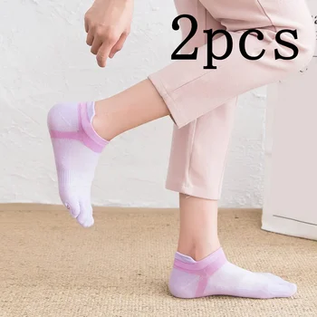 2 пары носков из тонкой сетки, носки до щиколоток, Удобные носки с пятью пальцами, хлопковые модные носки с носками, женские носки с пятью пальцами
