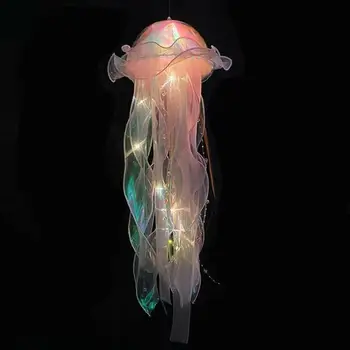 Ночник в виде медузы, креативный светильник для спальни для декора комнаты (фиолетовый)