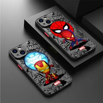 Матовый Чехол Avengers venom Spider man для Apple iPhone 14 15 Plus SE 13 Pro Max 7 6S Plus 12 Mini XS X XR 11 8 Armor Clear Cover
