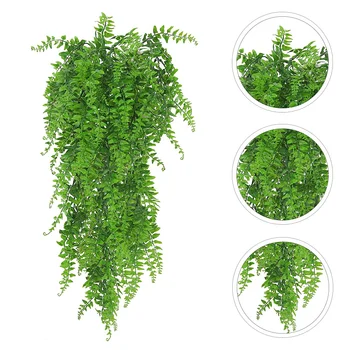 Искусственные зеленые растения на стене, искусственные листья зелени, висящие на открытом воздухе, свадебный декор