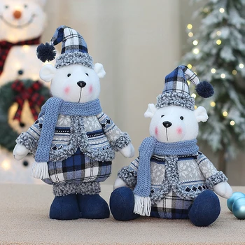 Рождество 2023 Новый Синий Медведь Кукла Рождественское Украшение Ликвидация Новогодний Детский Подарок Украшение Витрины Домашнего Магазина Navidad Natal