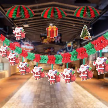 Расположение сцены в окне Выдвижные флажки Праздничные рождественские украшения для расположения сцены Настенные подвески с флагами Оконные дисплеи