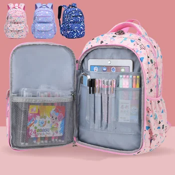 Школьный рюкзак для девочек, легкий, прочный, симпатичный, с несколькими отделениями, сумка для книг для начальной школы для мальчиков и девочек 6628