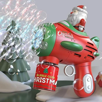 Рождественская машина для мыльных пузырей для детей, более 7000 пузырьков в минуту, с подсветкой, для вечеринки по случаю дня рождения в помещении / на улице для мальчиков и девочек