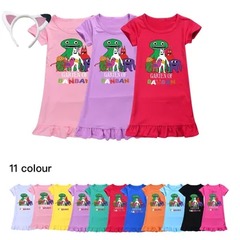 Летняя игровая Пижама Garden of Banban 2023, Ночные рубашки Для Маленьких девочек, Детская Ночная рубашка с героями Мультфильмов, Детская Пижама С коротким рукавом, Ночная одежда