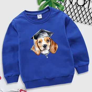 Толстовки для выпускного с собакой, акварельные животные, детская одежда для девочек, Kawaii Beagle Y2k Sudadera, брендовые толстовки с милой собачкой, свитшоты для маленьких мальчиков