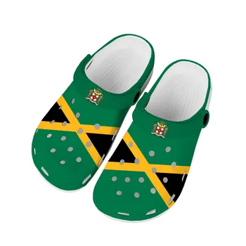 Домашние сабо с флагом Ямайки; Водонепроницаемая обувь на заказ; Мужская Женская Обувь для подростков; Ямайская обувь; Садовые сабо; Дышащие Пляжные тапочки с отверстиями;