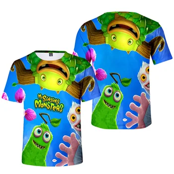 3D Новая футболка My Singing Monsters Monster Concert с короткими рукавами и Цифровой Печатью, Подарок на День рождения для девочек И Мальчиков