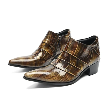 Мужская обувь Chaussure homme, элитный бренд, лоферы для свадебного платья из натуральной кожи с высоким берцем, классическая мужская официальная обувь с острым носком