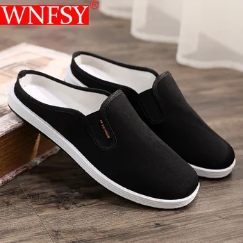 Мужская тканевая обувь Wnfsy, мужская обувь с китайской вышивкой на мягкой подошве, тканевые тапочки в китайском стиле, повседневная обувь большого размера, Zapatilla