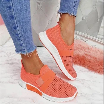 Женская повседневная спортивная обувь 2023, Летняя мода Плюс размер, Дышащий баланс, Легкая нескользящая обувь на плоской подошве.