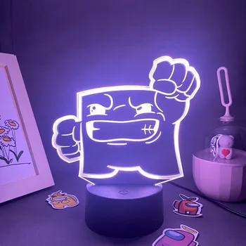 Горячая Видеоигра Super Meat Boy 3D LED Неоновые Ночные Огни Классные Подарки На День Рождения Для Друга Малыша Декор Спальни Настольная Установка Лавовых Ламп