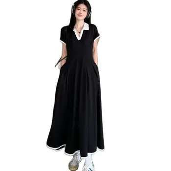 2023 Женское летнее платье С короткими рукавами, Дизайн которого кажется тонким, свободного покроя Для отдыха, Бесплатная доставка
