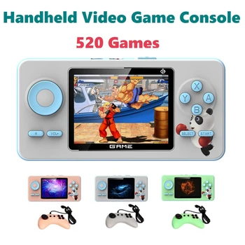 Игровая приставка 520 игр, ретро игровой контроллер, портативный игровой плеер с 2,4-дюймовым экраном, режим для двух человек