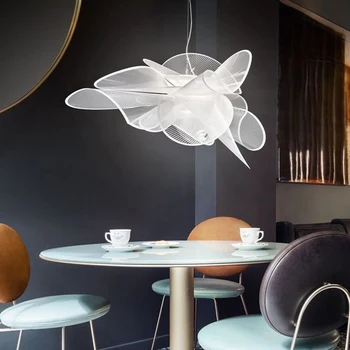 Художественная светодиодная люстра Room Nordic Pure Wind Loft Living LED Акриловый Алюминиевый декор для дома Дизайн светильников с бабочками лампа