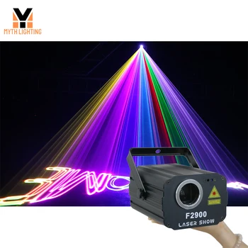 Анимационный лазерный луч мощностью 2 Вт, полноцветный лазерный свет для вечеринки, дискотеки, ночного клуба, бара