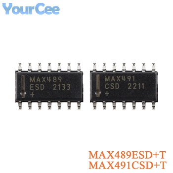 MAX489 MAX489ESD + T MAX491 MAX491CSD SOIC-14 Ограниченная скорость качания Микросхема приемопередатчика низкой мощности RS-485/RS-422 IC SMD