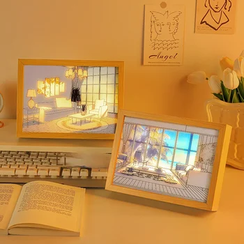 Популярная у интернет-знаменитостей креативная декоративная живопись, ночник с USB-подсветкой, подходит для комнат, спален и кабинетов