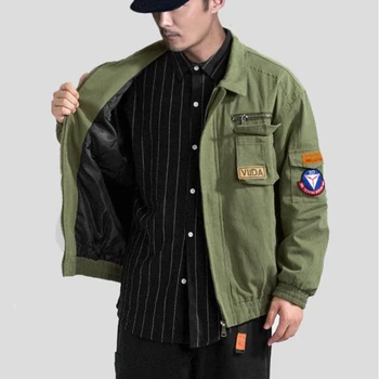 Весенне-осенняя Рабочая одежда, пальто, куртка-бомбер, бейсбольная форма, Повседневные свободные пальто в американском стиле с тонкими лацканами, топы для Хай-Стрит