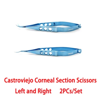 Ножницы Castroviejo для разреза роговицы слева и справа при капсулорексисе