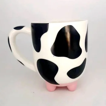 Amazon spot продает керамическую милую мультяшную керамическую кружку creative cute cow ceramic mug coffee cup.