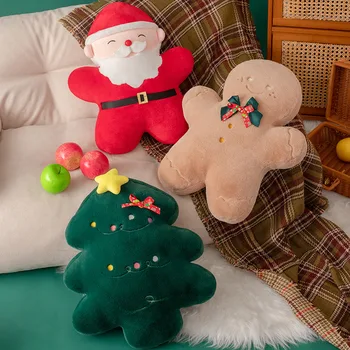 45 см Милый пряничный человечек Санта Клаус Рождественская елка Плюшевая игрушка Рождественская серия Мягкая подушка Фестиваль Новогодних приятных подарков