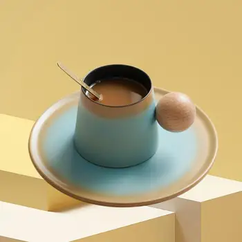 Набор керамических кофейных чашек для эстетичного послеобеденного чаепития в домашних условиях
