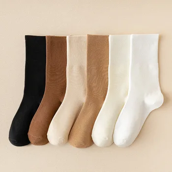 Носки Весенне-летние хлопчатобумажные носки средней длины, 6 пар мужских носков с длинными рукавами Оптом