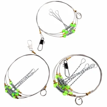 Рыболовные крючки OOTDTY с защитой от намотки, поворотный шнур, морской рыболовный крючок, стальные оснастки, проволочные рыболовные крючки-лидеры