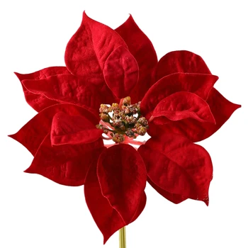Для домашнего свадебного украшения Рождественская Елка Шелковые цветы Для Скрапбукинга DIY Рождественский Цветок Пуансеттия 1ШТ Искусственный цветок