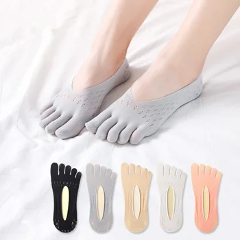 1 пара женских летних носков на пять пальцев, ультратонкие носки-лодочки, забавный невидимый носок, удобные дышащие бархатные носки