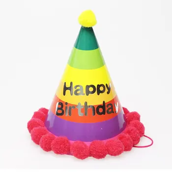 1 шт. шляпы для вечеринки по случаю дня рождения, милые шляпы в виде бумажных конусов на день рождения для детей и взрослых, красочные полосатые шляпы, украшения для фестивалей и вечеринок