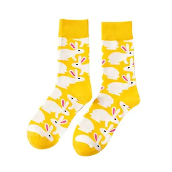 Забавные хлопчатобумажные носки унисекс, красочные мультяшные пасхальные яйца, чулки Харадзюку