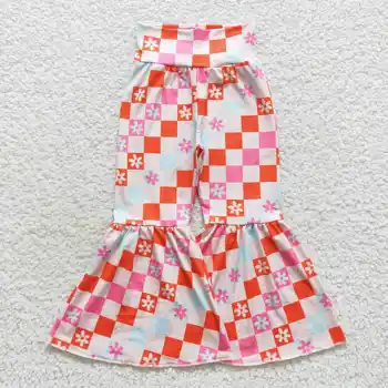 2023 Последний тренд RTS Baby Boutique Расклешенные брюки Детские Длинные расклешенные брюки для маленьких девочек Брюки в цветочек