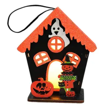 Лампа для Хэллоуина, лампа с орнаментом в виде тыквы, Переносная ночная лампа для вечеринки на Хэллоуин, Декоративный светильник на батарейках для бара на Хэллоуин
