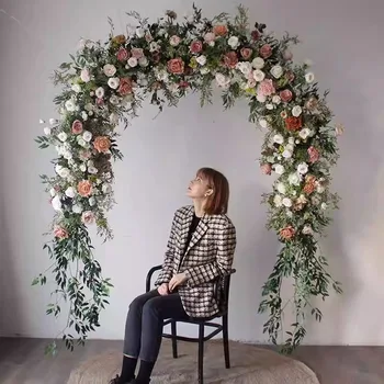 Украшение арки Ряд искусственных цветов Искусственные цветы для свадебного фона Декор стен Композиция для подвешивания на входной двери Цветок растения