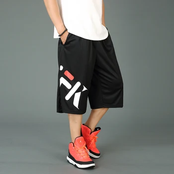 летние мужские спортивные баскетбольные шорты с дышащими отверстиями плюс размер 6XL 7XL шорты в стиле пэчворк с буквами дышащие шорты для фитнеса красный 74