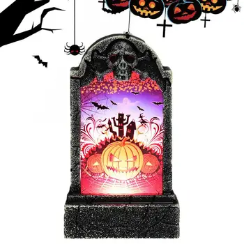 Знаки на Надгробной плите во дворе Хэллоуина, светодиодный декор для дома, Светоотражающий Череп на открытом воздухе, Страшный Жуткий Барный стол, Рабочий стол