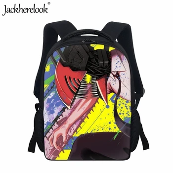 Японская детская школьная сумка, новинка, рюкзак с принтом человека-бензопилы из японского аниме, Популярные сумки с книгами из мультфильмов для мальчиков, рюкзак для девочек